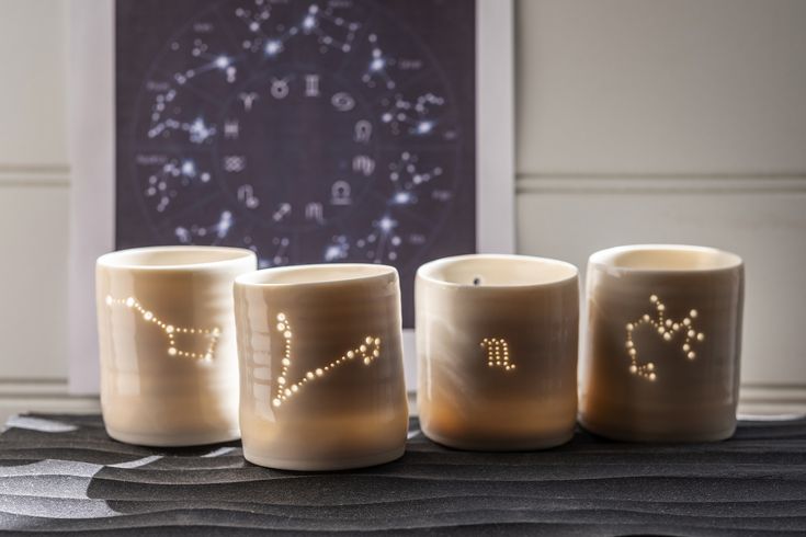 Sagittarius mini porcelain tealight holder