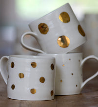 Load image into Gallery viewer, Gold Lustre spotted porcelain cup