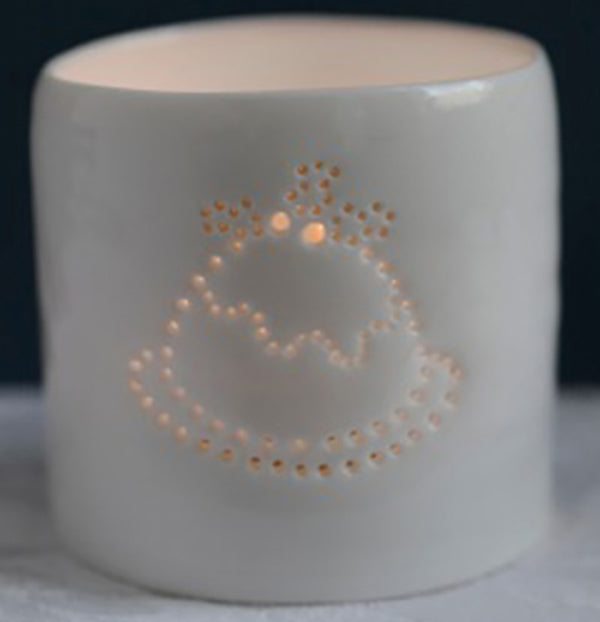 Christmas Pudding mini porcelain tealight holder