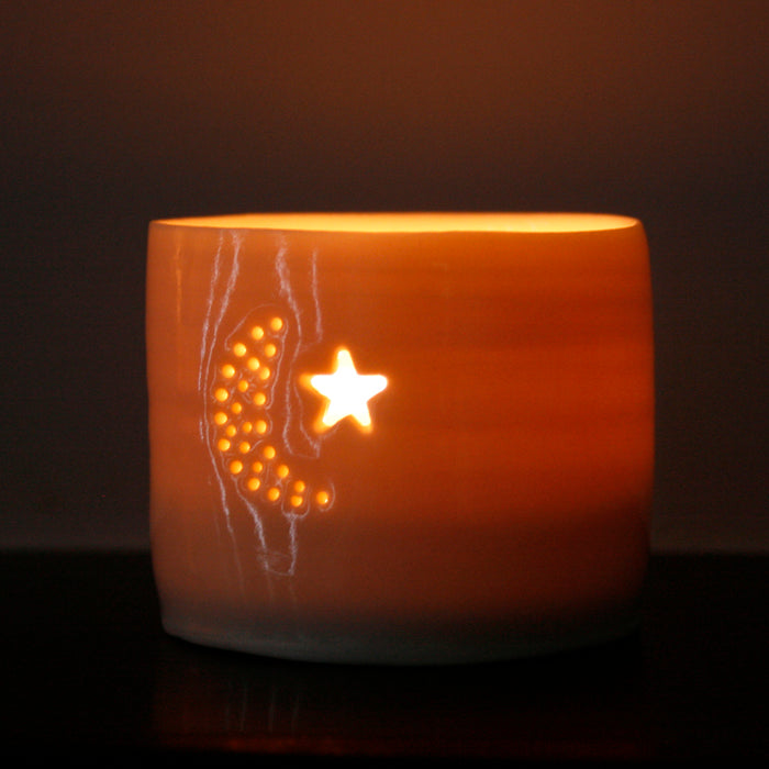 Night mini porcelain tealight holder