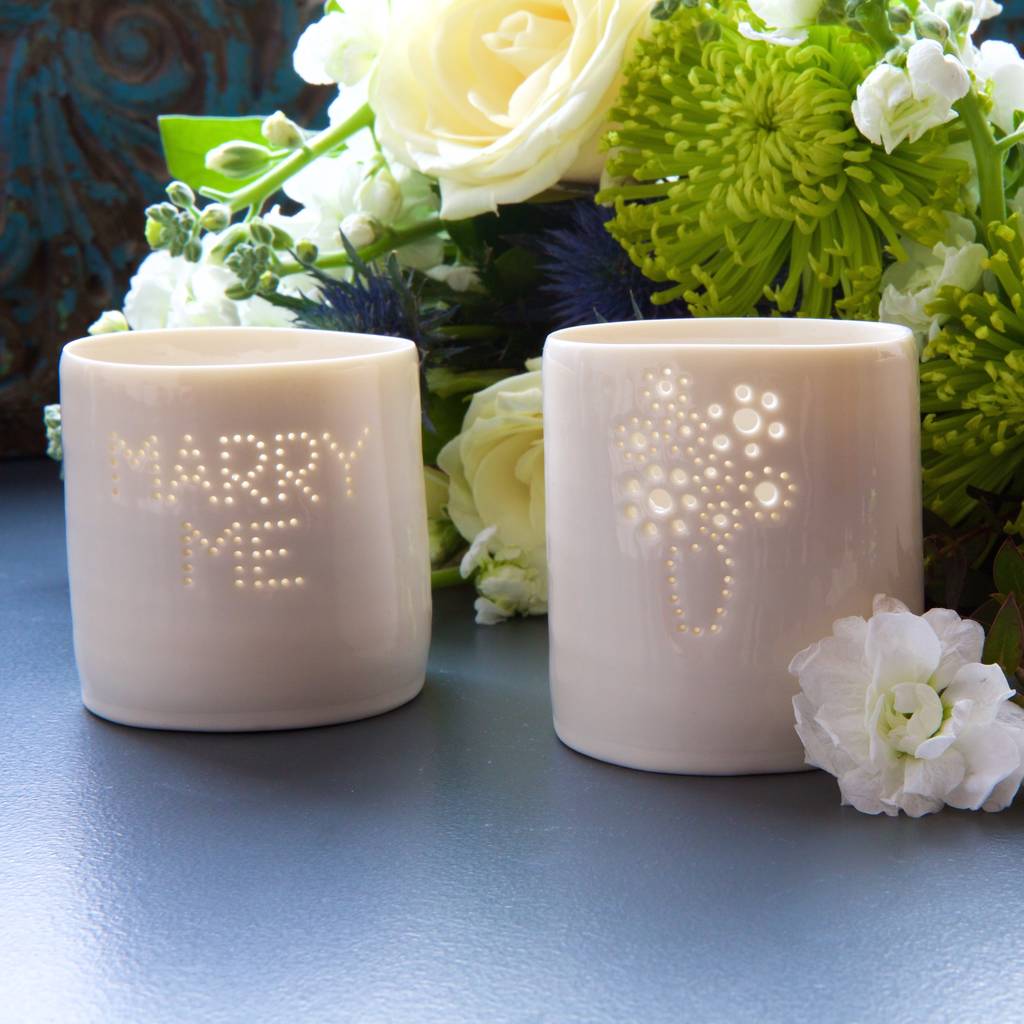 Personalised mini porcelain tealight holder