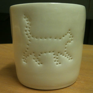 Prowling pussycat mini porcelain tealight holder