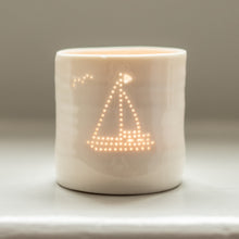 Load image into Gallery viewer, Sail Boat mini porcelain tealight holder
