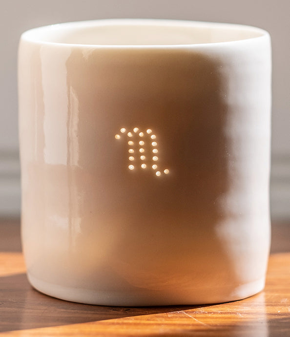 Scorpio mini porcelain tealight holder