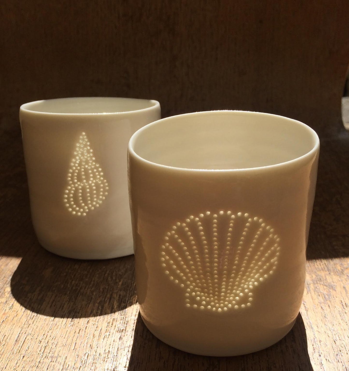 Spiral Shell mini porcelain tealight holder