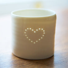 Load image into Gallery viewer, Single Heart mini porcelain tealight holder