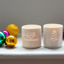 Load image into Gallery viewer, Skier mini porcelain tealight holder
