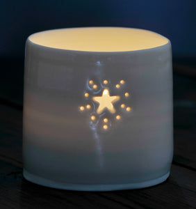 Starburst mini porcelain tealight holder