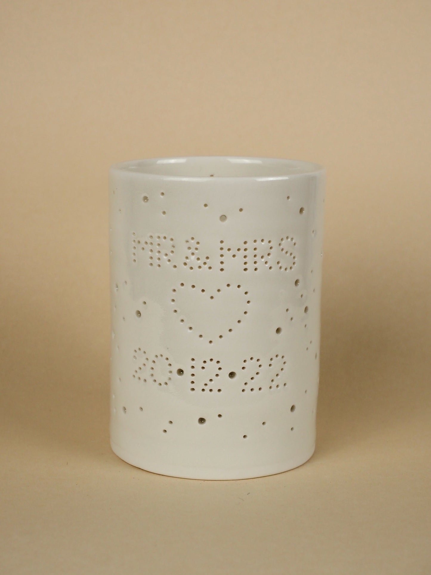 Personalised maxi porcelain tealight holder