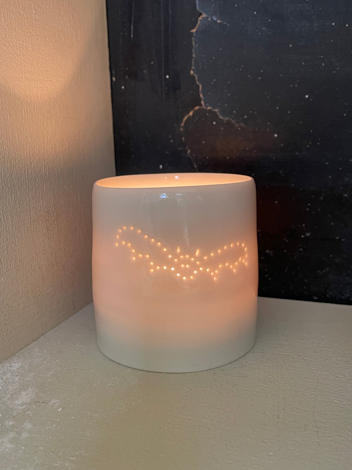 Halloween mini porcelain tealight holder