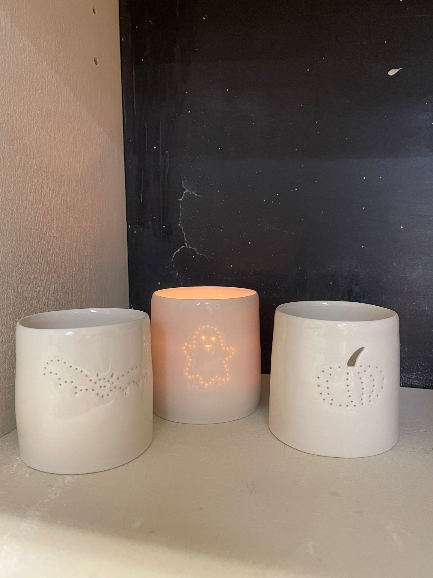 Halloween mini porcelain tealight holder