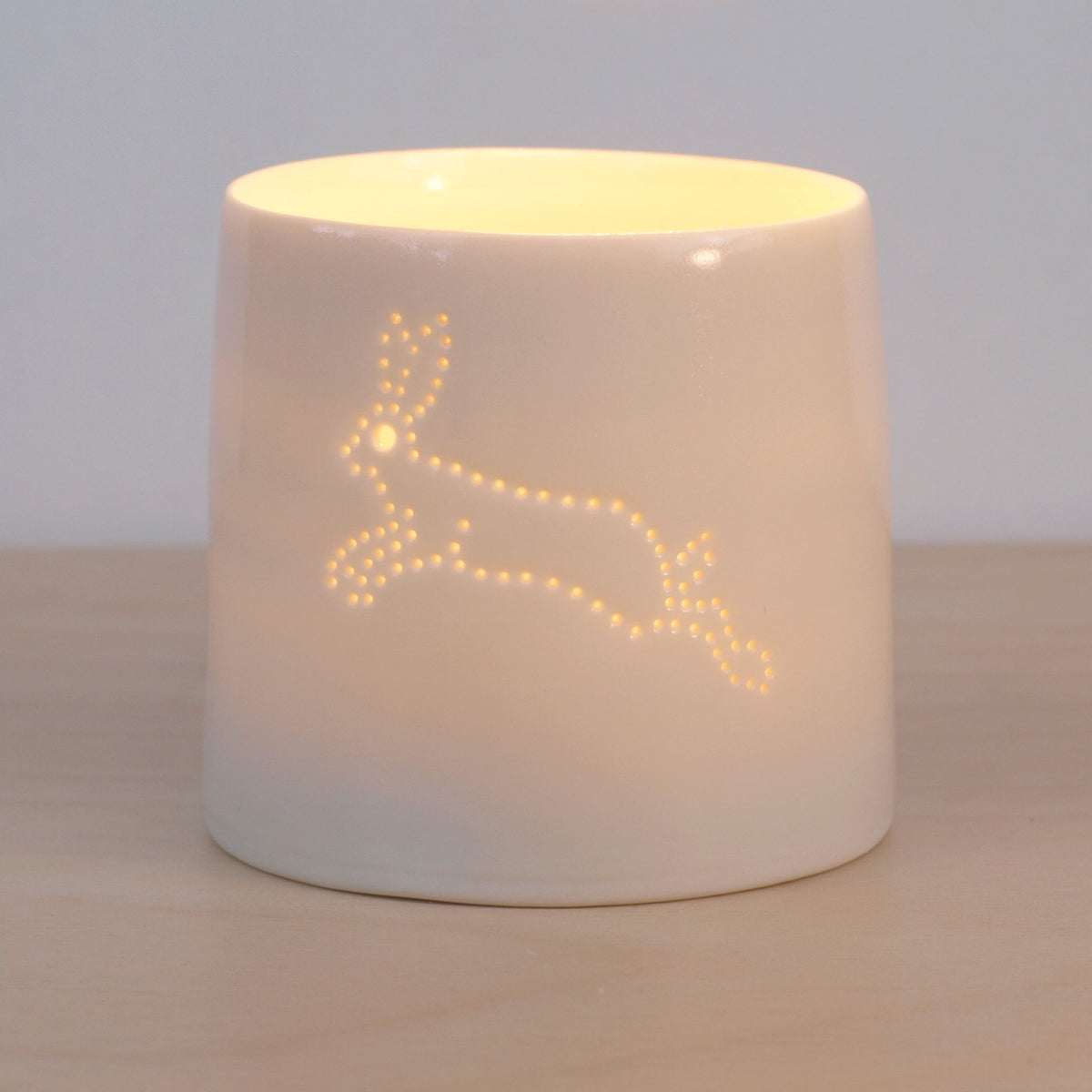 Hare mini porcelain tealight holder