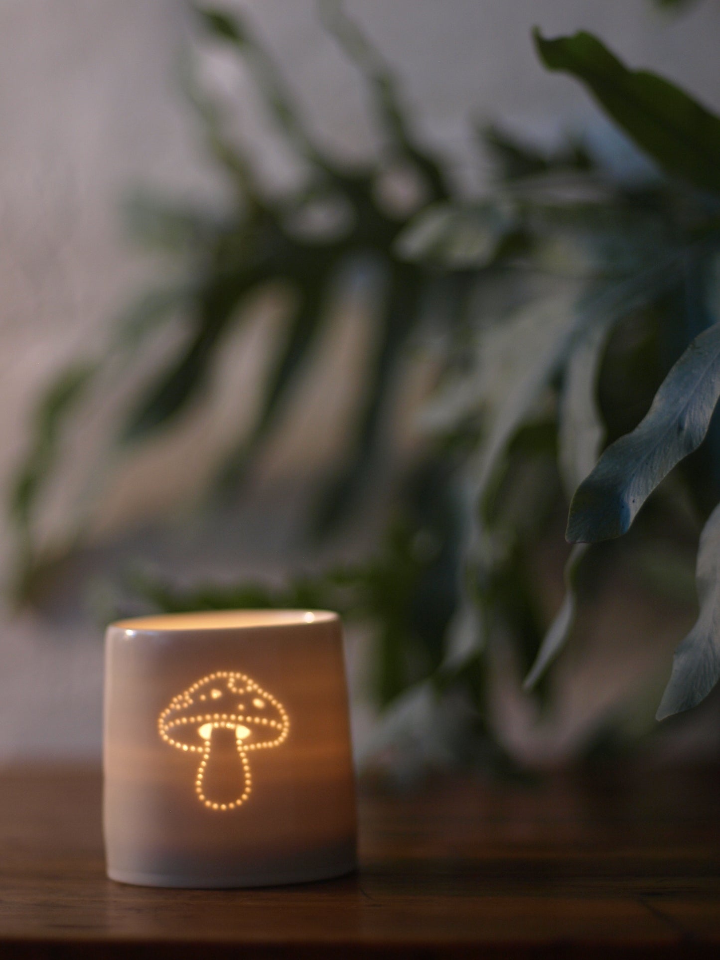 Mushroom mini porcelain tealight holder