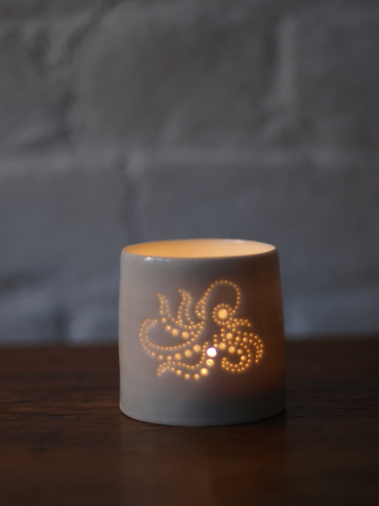 Octopus mini porcelain tealight holder