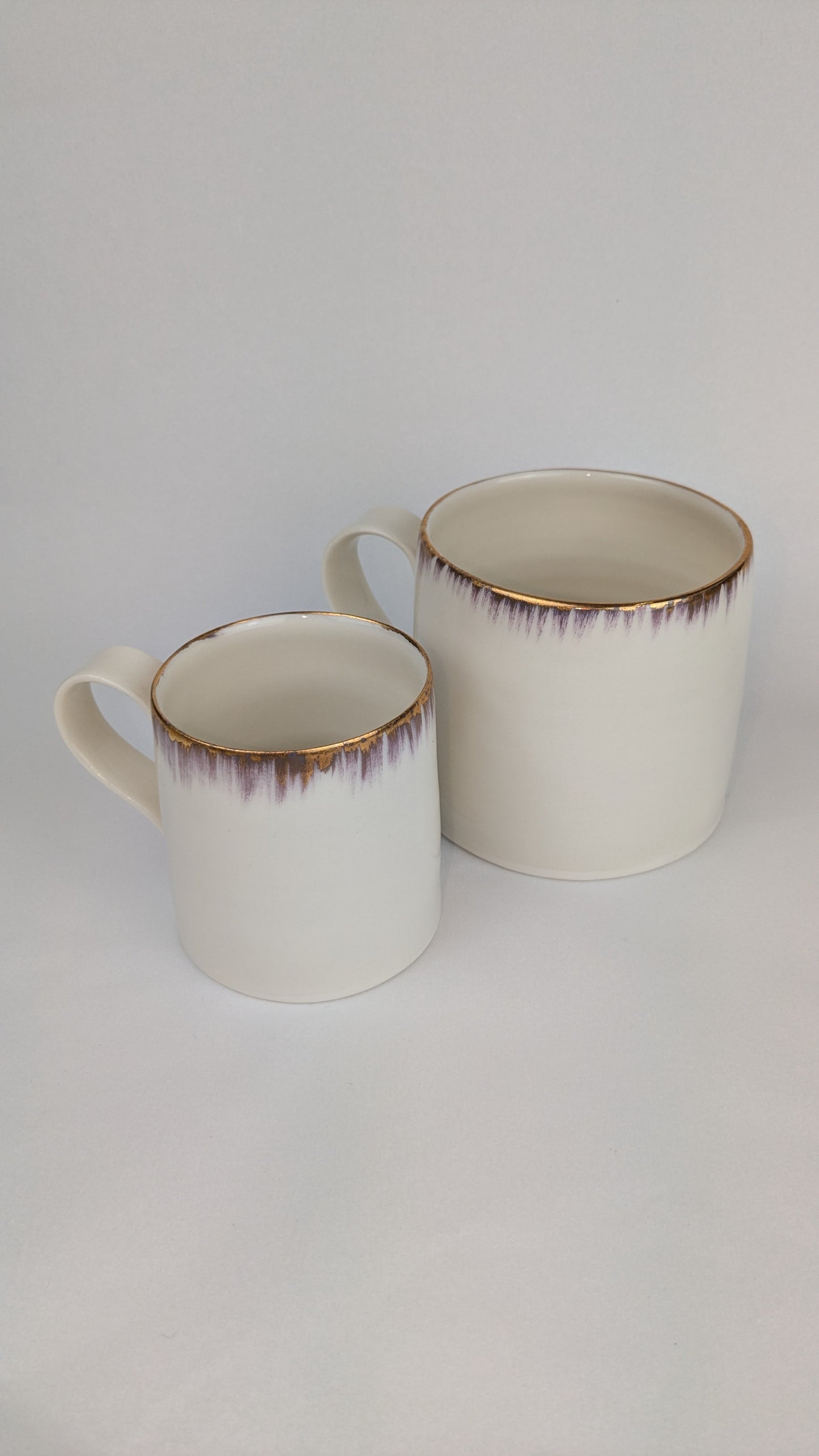 Gold Lustre brushed edge porcelain cup