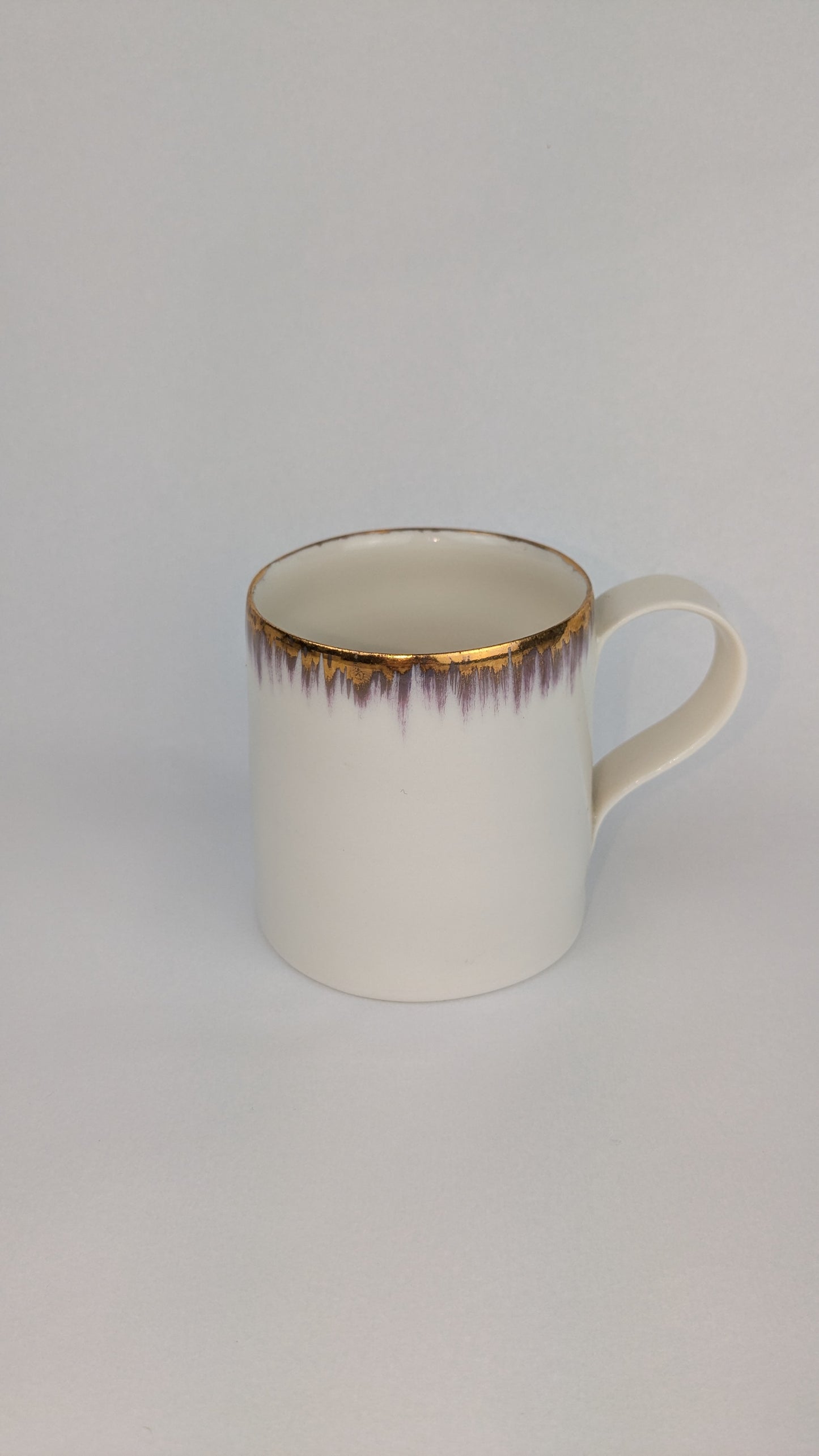 Gold Lustre brushed edge porcelain cup