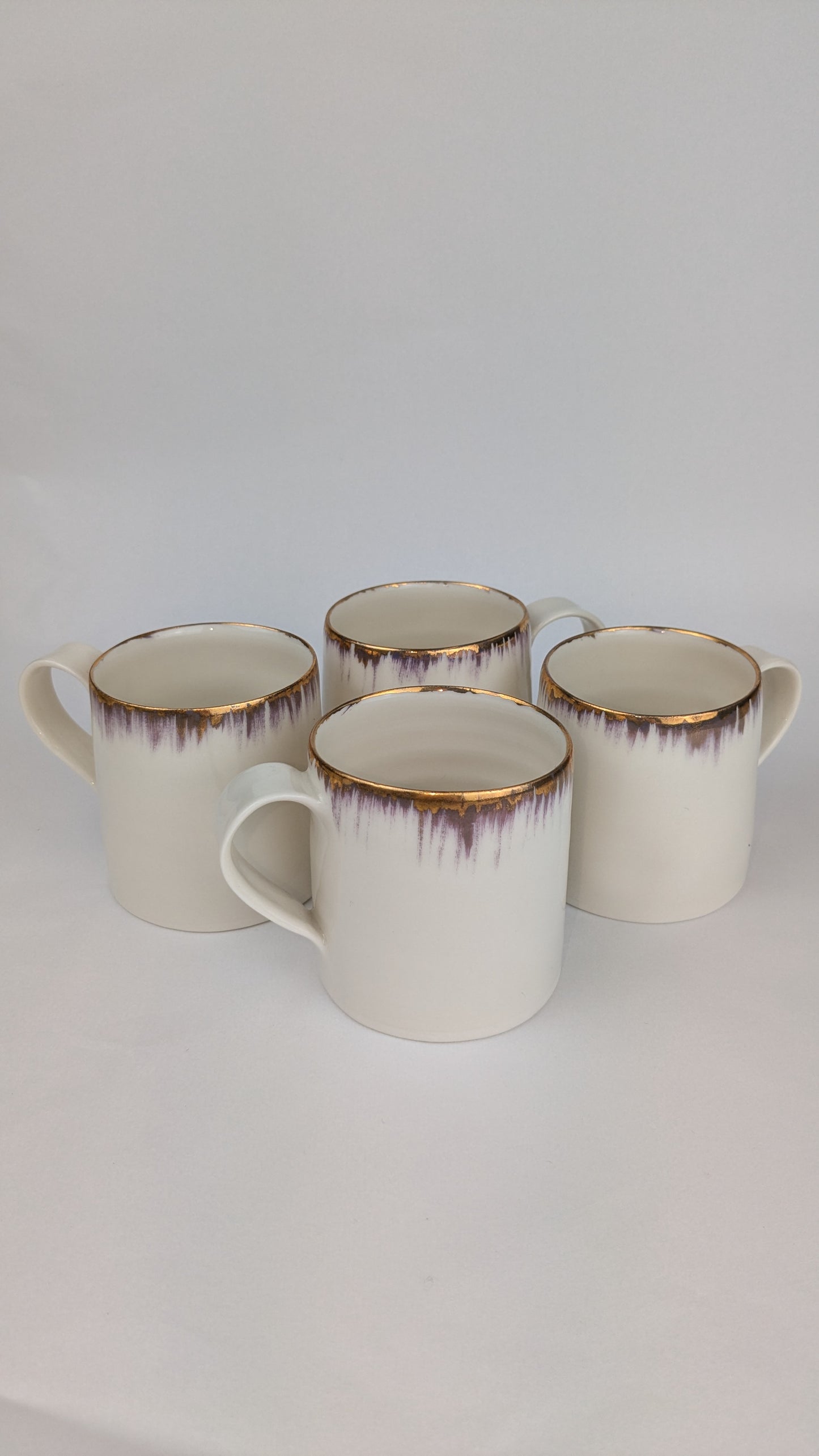 Gold Lustre brushed edge porcelain cup