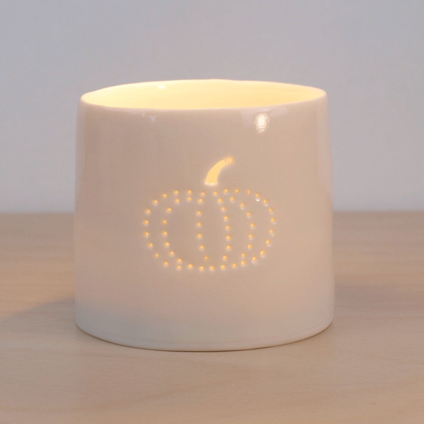 Pumpkin mini porcelain tealight holder
