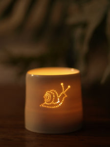 Snail mini porcelain tealight holder