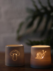 Snail mini porcelain tealight holder