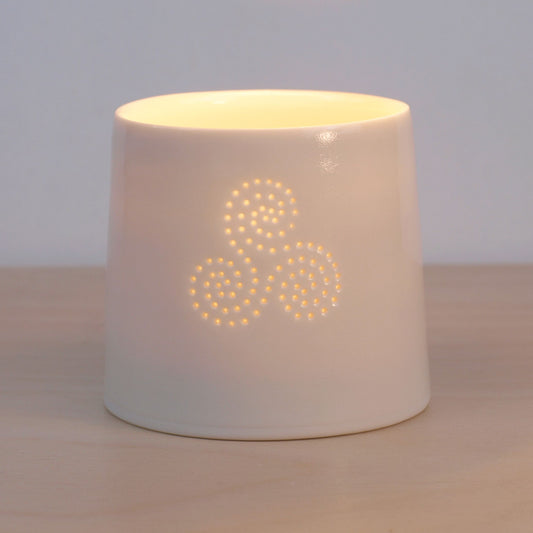 Triskelion mini porcelain tealight holder