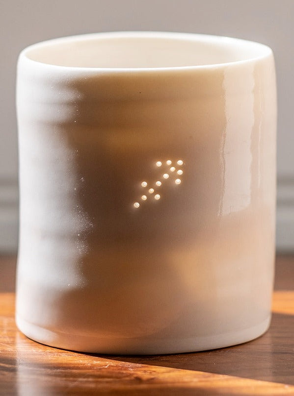 Sagittarius mini porcelain tealight holder