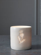 Load image into Gallery viewer, Thistle mini porcelain tealight holder
