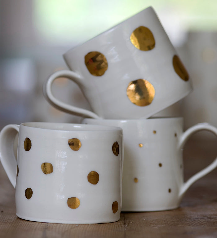 Gold Lustre spotted porcelain cup
