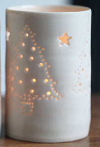 Christmas trees maxi porcelain tea light holder