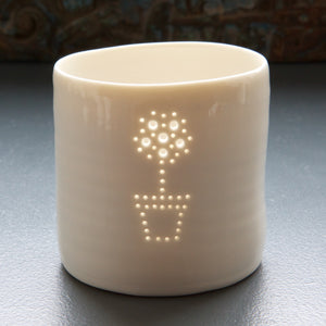 Lemon Tree mini porcelain tealight holder