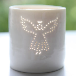 Angel mini porcelain tealight holder