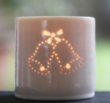 Wedding Bells mini porcelain tealight holder
