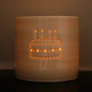 Birthday cake mini porcelain tealight holder