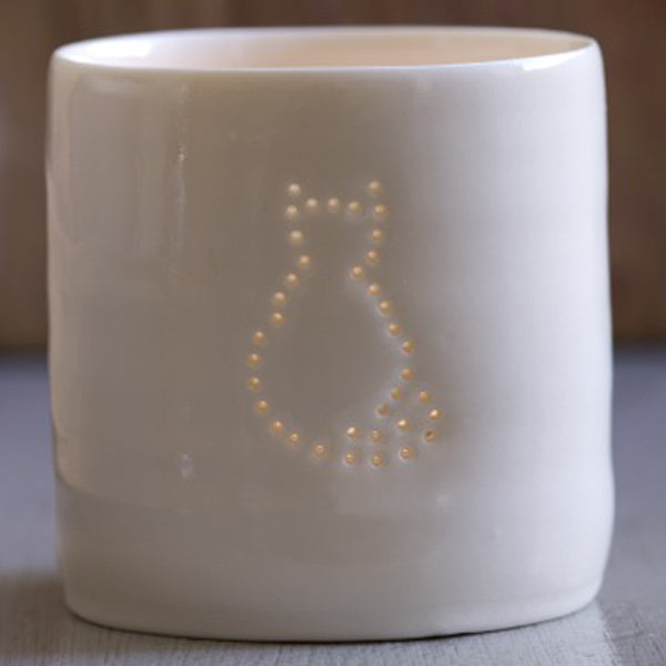 Cat mini porcelain tealight holder