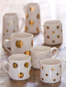 Gold Lustre porcelain mug with medium spots