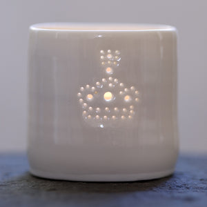 Crown mini porcelain tealight holder