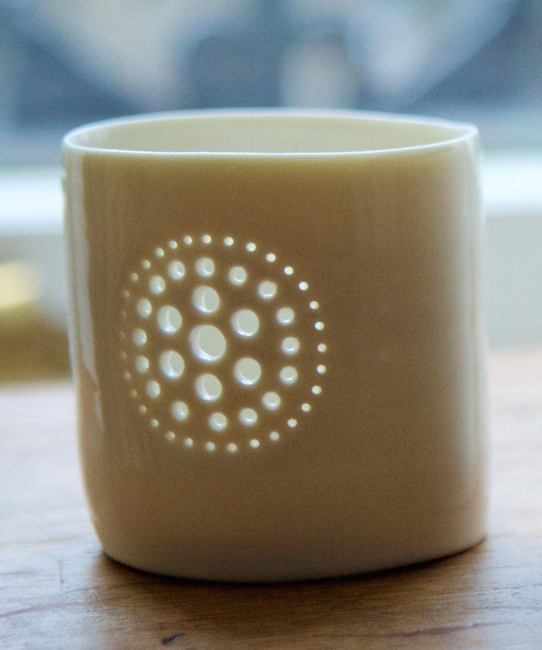 Dandelion mini porcelain tealight holder
