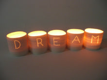 Load image into Gallery viewer, Dream letter minis porcelain tealight holder set
