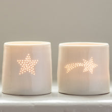 Load image into Gallery viewer, Shooting Star mini porcelain tealight holder
