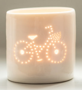 Girl's Bike mini porcelain tealight holder