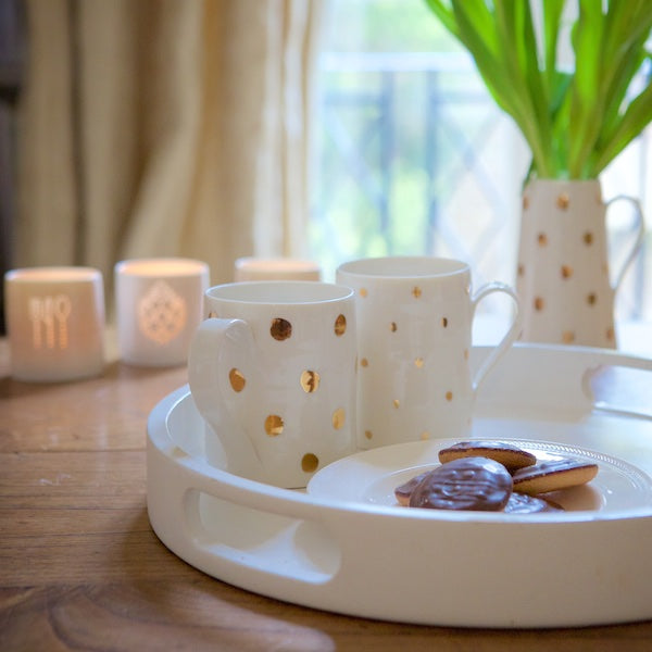 Gold Lustre spotted porcelain mug