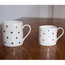 Load image into Gallery viewer, Gold Lustre porcelain mug with small spots
