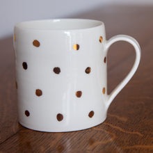 Load image into Gallery viewer, Gold Lustre porcelain mug with small spots
