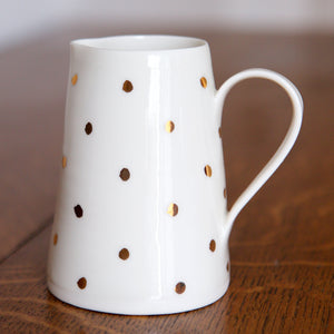 Gold Lustre medium porcelain jug with small spots