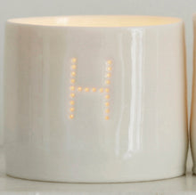 Load image into Gallery viewer, Letter mini porcelain tealight holders
