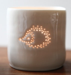 Hedgehog mini porcelain tealight holder