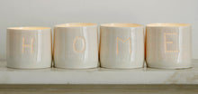 Load image into Gallery viewer, Home letter mini porcelain tealight holder set
