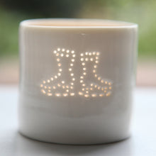 Load image into Gallery viewer, Ice skates mini porcelain tealight holder
