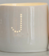 Load image into Gallery viewer, Letter mini porcelain tealight holders
