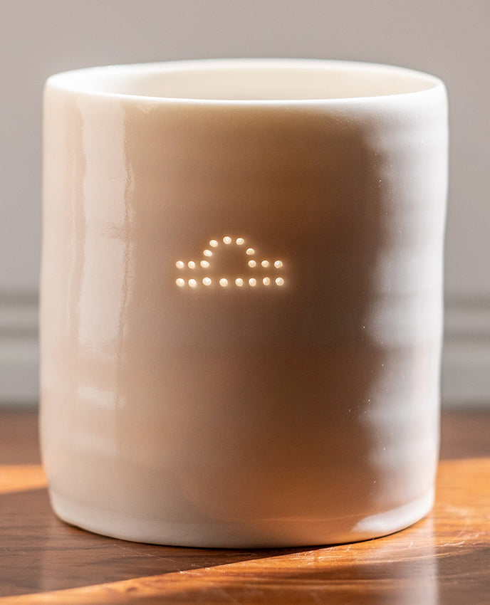 Libra mini porcelain tealight holder